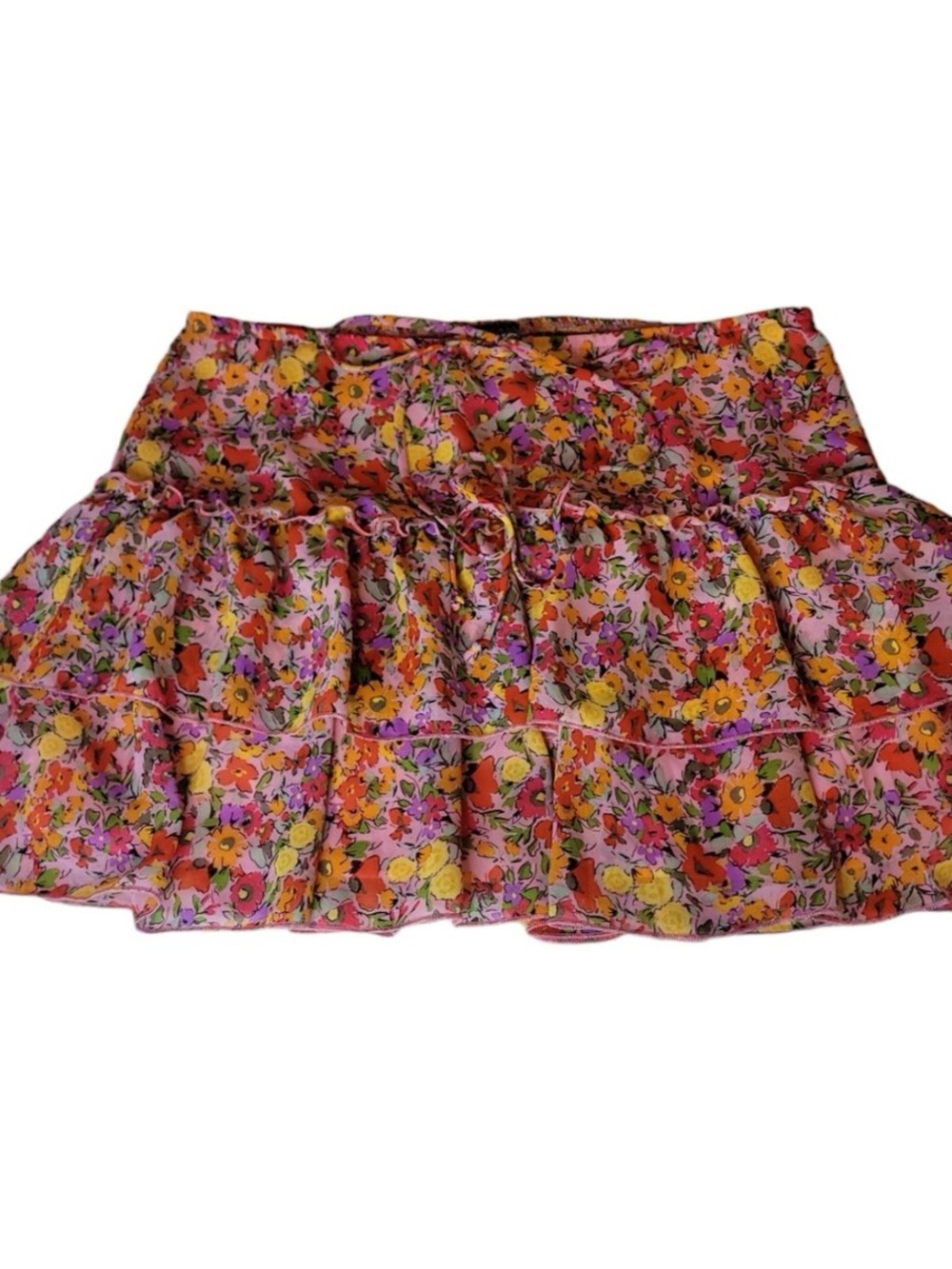 Wild Fable - Floral Tiered Mini Skirt - Pink Multi
